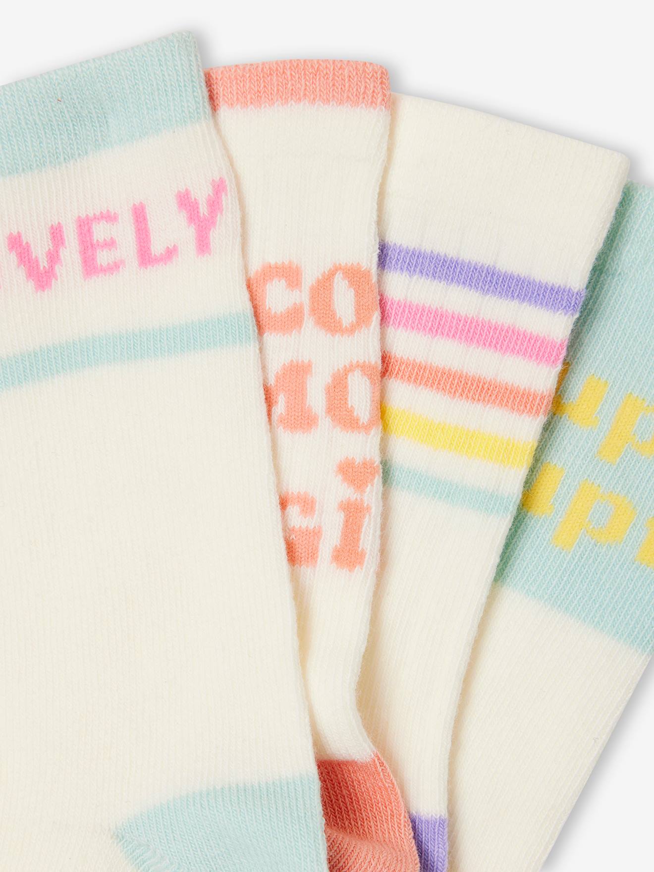 Lot De 5 Paires De Chaussettes Fleurettes VERTBAUDET Pour Fille - Maille Côtelée Douce, Finition Volantée - Taille Unique Enfant - 3