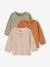 Pack of 3 Basics Tops in Organic Cotton for Babies pecan nut+red - vertbaudet enfant 