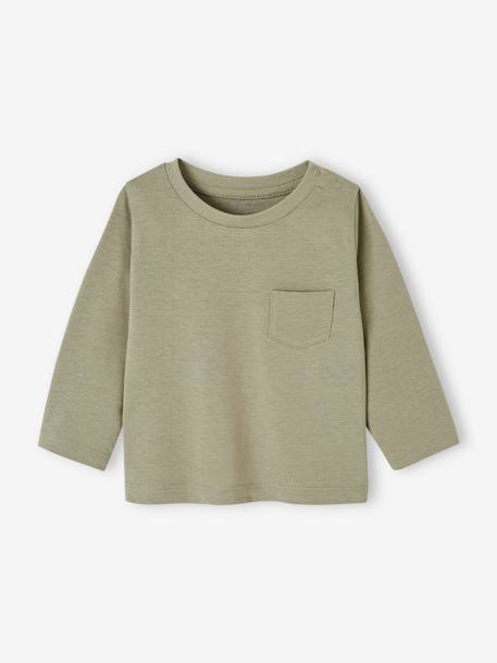 Pack of 3 Basics Tops in Organic Cotton for Babies pecan nut+red - vertbaudet enfant 
