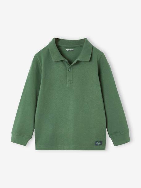 Lot de 2 polos garçon manches longues vert - vertbaudet enfant 