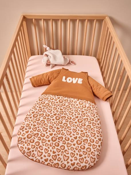 Gigoteuse hiver manches longues amovibles bi-matière LOVELY LEO noisette - vertbaudet enfant 