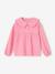 Cotton Gauze Blouse with Fancy Peter Pan Collar for Girls old rose - vertbaudet enfant 