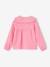 Cotton Gauze Blouse with Fancy Peter Pan Collar for Girls old rose - vertbaudet enfant 