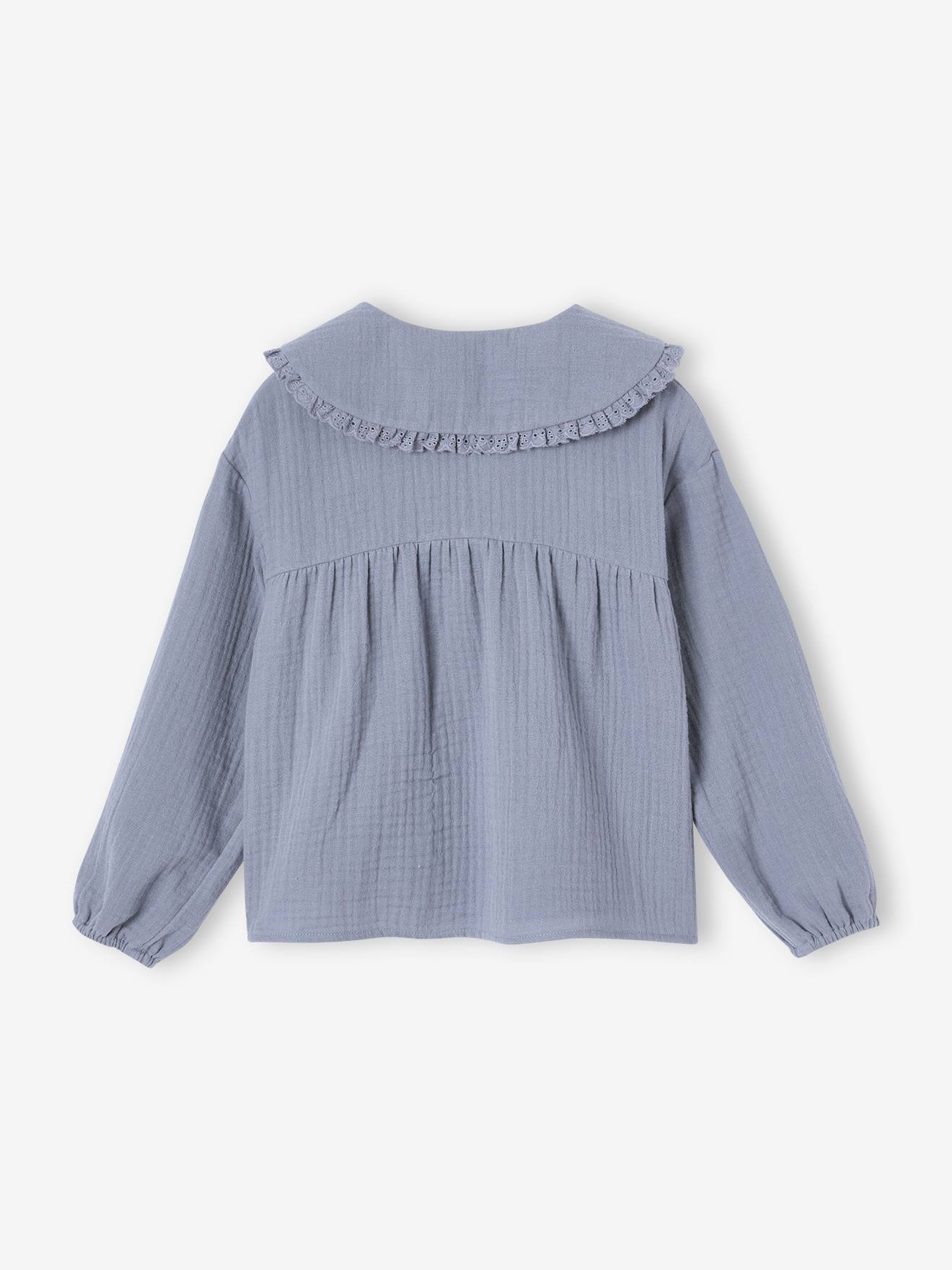grey ruffle blouse