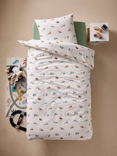 Essentials Duvet Cover + Pillowcase Set, Under Construction multicoloured - vertbaudet enfant 