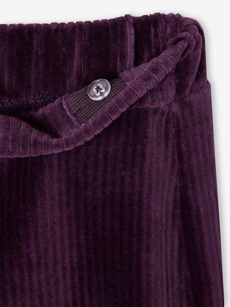 Wide Corduroy Trousers for Girls anthracite+blush+BROWN MEDIUM SOLID+ecru+grey blue+khaki+plum+rose - vertbaudet enfant 