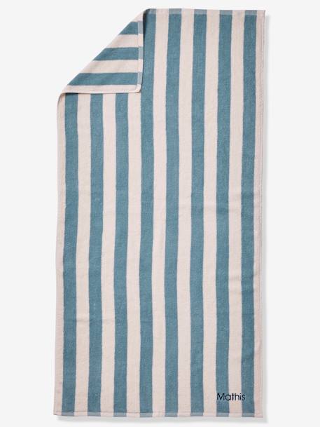 Striped Bath Towel with Recycled Cotton, Transat striped blue+striped pink+striped yellow - vertbaudet enfant 