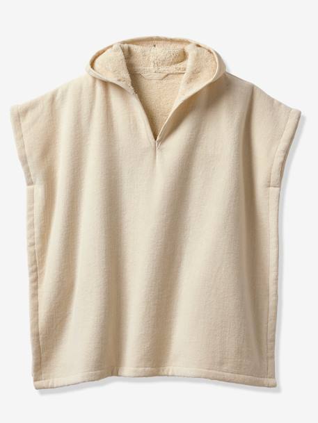 Poncho de bain bébé avec coton recyclé personnalisable Animal beige+ocre+olive+rose pâle - vertbaudet enfant 