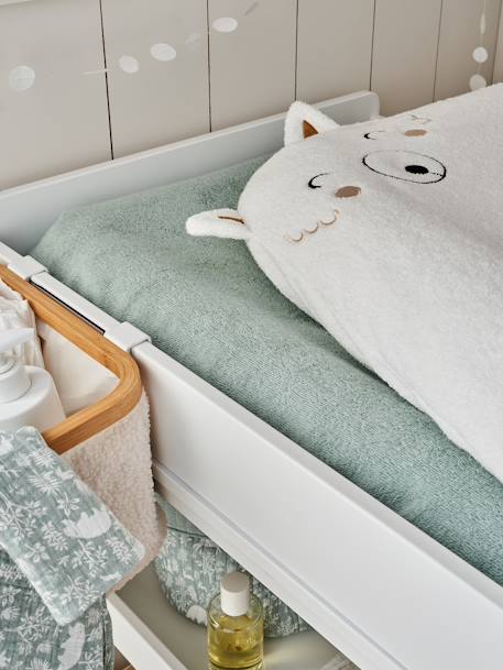 Set of 2 Changing Mattress Covers, Animals, in Towelling blush+grey blue+hazel+multicoloured+pecan nut - vertbaudet enfant 