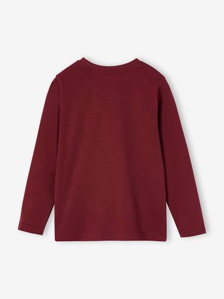 Lot de 3 T-shirts garçon manches longues blanc+bordeaux - vertbaudet enfant 