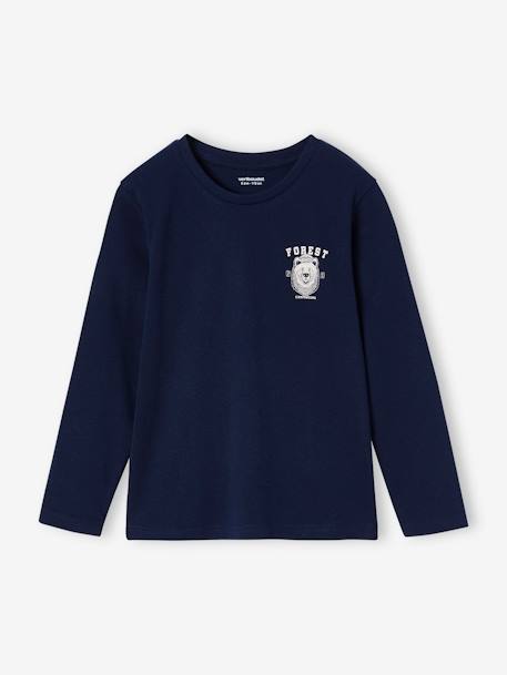 Lot de 3 T-shirts garçon manches longues blanc+bordeaux - vertbaudet enfant 
