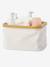 Panier de rangement en sherpa pour table à langer blanc - vertbaudet enfant 