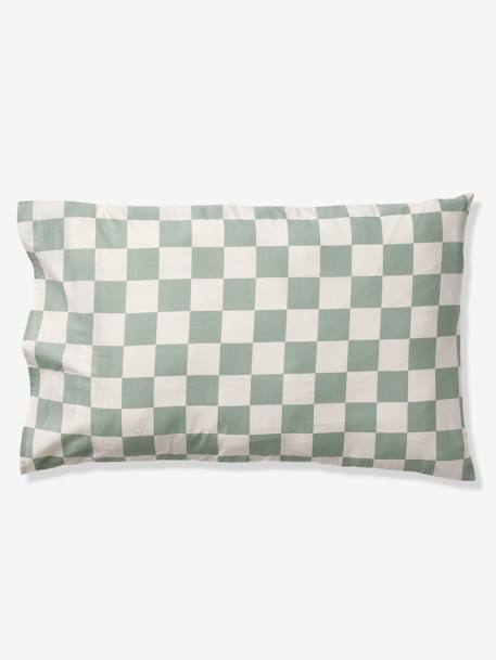 Duvet Cover + Pillowcase Set for Children chequered green - vertbaudet enfant 