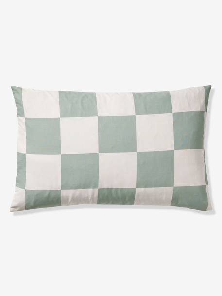 Duvet Cover + Pillowcase Set for Children chequered green - vertbaudet enfant 