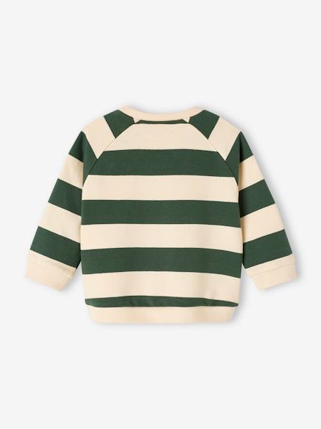 Sweat bébé en molleton rayé bleu+rayé vert+tomette+vert sapin - vertbaudet enfant 