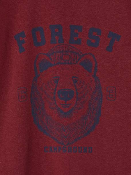 Lot de 3 T-shirts garçon manches longues blanc+bordeaux - vertbaudet enfant 