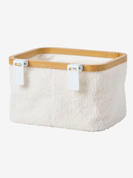 Storage Basket in Sherpa for Changing Unit white - vertbaudet enfant 