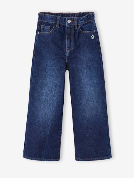 Jean fille large bleu moyen+denim black+denim bleached+denim brut+denim gris+stone - vertbaudet enfant 