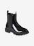 Patent Boots with Zip & Elastic for Girls brown+navy blue - vertbaudet enfant 