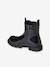 Patent Boots with Zip & Elastic for Girls brown+navy blue - vertbaudet enfant 