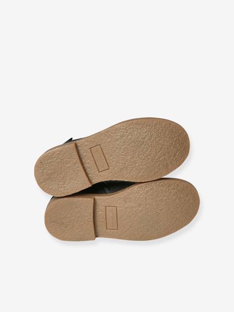 Boots enfant fille cuir détails festons lot beige+marine+marron+noir+taupe - vertbaudet enfant 