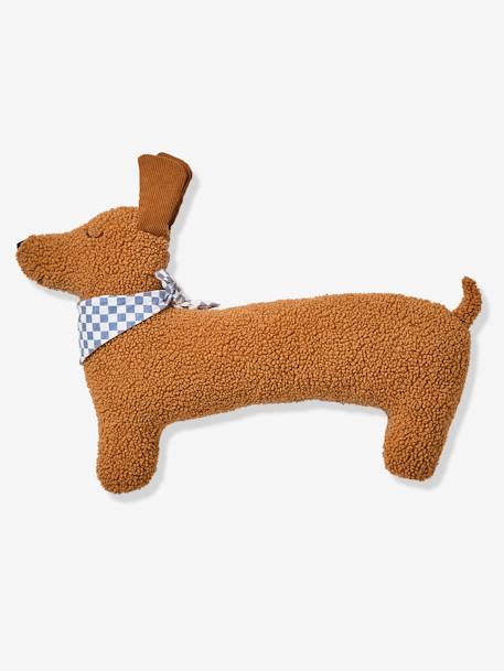 Coussin chien teckel en sherpa ACHILLE marron - vertbaudet enfant 