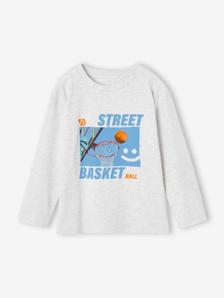Photoprint Sports Top for Boys marl white - vertbaudet enfant 