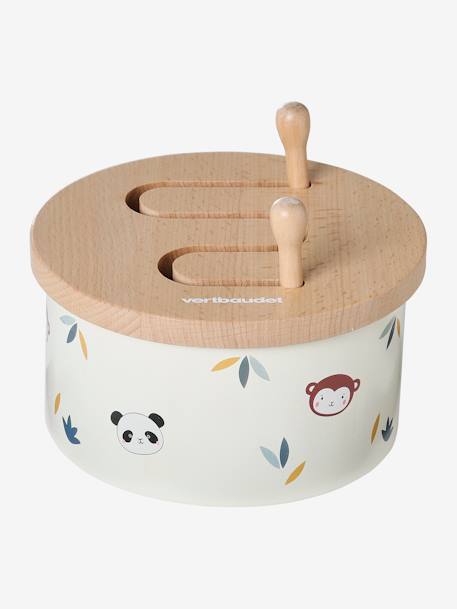 Drum with Instruments, in 100% FSC Wood, Tanzania ecru - vertbaudet enfant 