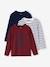 Lot de 3 T-shirts garçon manches longues blanc+bordeaux - vertbaudet enfant 