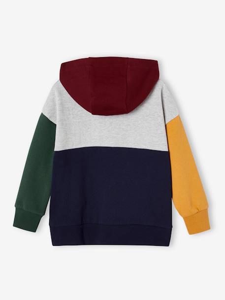 Sweat à capuche colorblock garçon multicolore - vertbaudet enfant 
