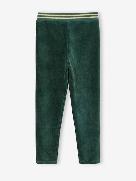 Legging fille velours camel+marine+mauve+vert émeraude - vertbaudet enfant 
