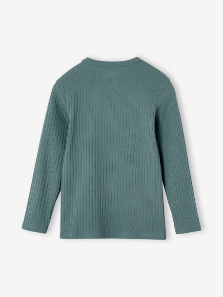 Lot de 3 tee-shirt à côtes manches longues garçon vert émeraude - vertbaudet enfant 
