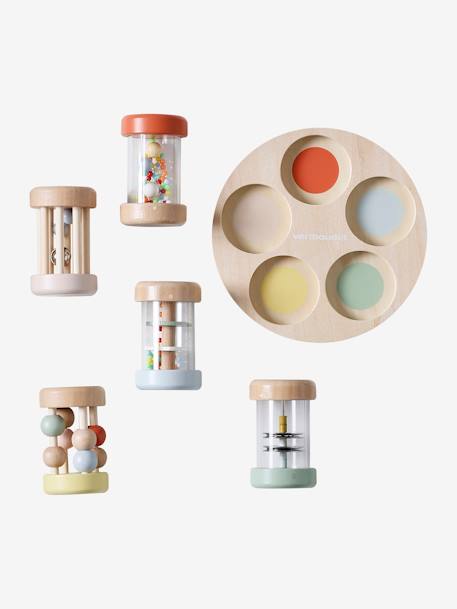 Set of 5 Musical Rattles in FSC® Wood wood - vertbaudet enfant 