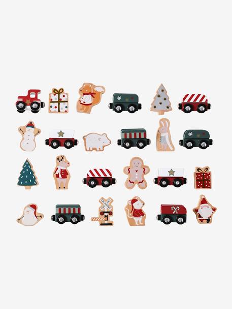 Calendrier de l'Avent avec jouets en bois FSC® bleu+bois+écru+rouge+vert - vertbaudet enfant 