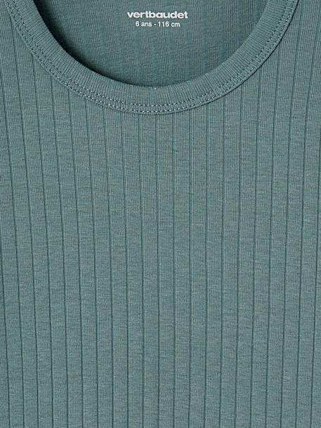 Lot de 3 tee-shirt à côtes manches longues garçon vert émeraude - vertbaudet enfant 