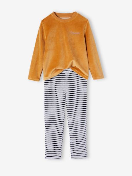 Pack of 2 'Wolf' Pyjamas in Velour for Babies caramel - vertbaudet enfant 