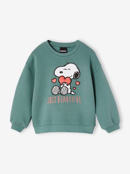 Snoopy Peanuts® Sweatshirt for Girls emerald green - vertbaudet enfant 