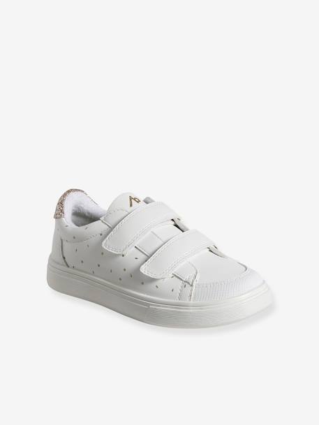Baskets enfant fille synthétique détails dorés blanc imprimé - vertbaudet enfant 