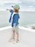 Baskets enfant garçon cuir à scratchs écru+lot blanc+lot bleu - vertbaudet enfant 