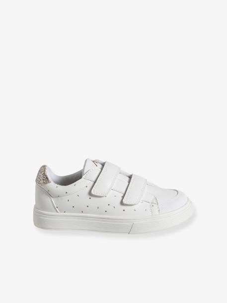 Baskets enfant fille synthétique détails dorés blanc imprimé - vertbaudet enfant 