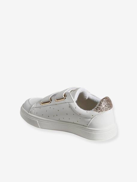 Baskets enfant fille synthétique détails dorés blanc imprimé - vertbaudet enfant 