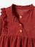 Corduroy Dress with Broderie Anglaise Ruffles for Baby Girls terracotta - vertbaudet enfant 