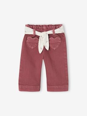 Pantalon bébé fille large ceinture à nouer  - vertbaudet enfant