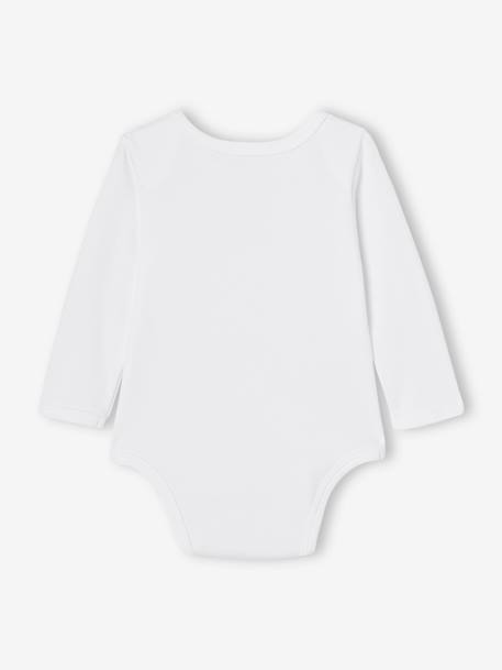 Lot 5 bodies manches longues BASICS bébé emmanchures US en coton bio lot blanc - vertbaudet enfant 
