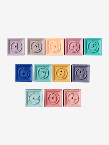 Set of 12 Smooth Cubes multicoloured - vertbaudet enfant 
