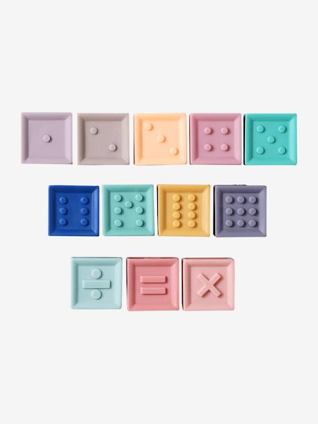 Set of 12 Smooth Cubes multicoloured - vertbaudet enfant 