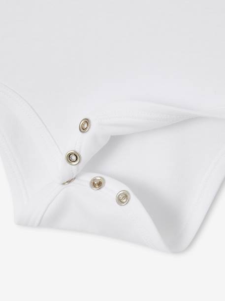 Lot 5 bodies manches longues BASICS bébé emmanchures US en coton bio lot blanc - vertbaudet enfant 