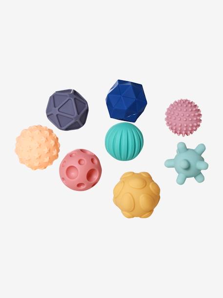 Lot de 8 balles sensorielles jaune+multicolore - vertbaudet enfant 
