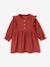 Corduroy Dress with Broderie Anglaise Ruffles for Baby Girls terracotta - vertbaudet enfant 