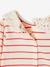 T-shirt bébé col brodé manches longues beige clair+rayé marine+rayé rouge - vertbaudet enfant 